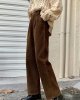 Women's Vintage High Waisted Straight Leg Corduroy Pants Trouser