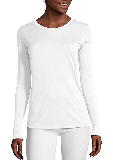 Women's Sport Long Sleeve Crewneck T-Shirt, Moisture-Wicking Tee