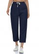 Women's Linen Trousers, Drawstring 4 Pocket High Waist Slip-On
