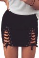 Women's Sexy High Waist Tie Skinny Faux Suede White Slit Skinny Mini Skirt