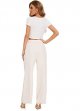 Women's Wide Leg Pants High Elasticity Waist Back Business Work Pants Long